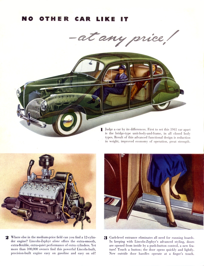 1941 Lincoln Zephyr Brochure Page 2